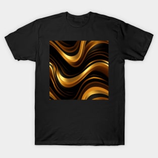 Golden Harmony: Abstract Stripes in Luxe Gold T-Shirt